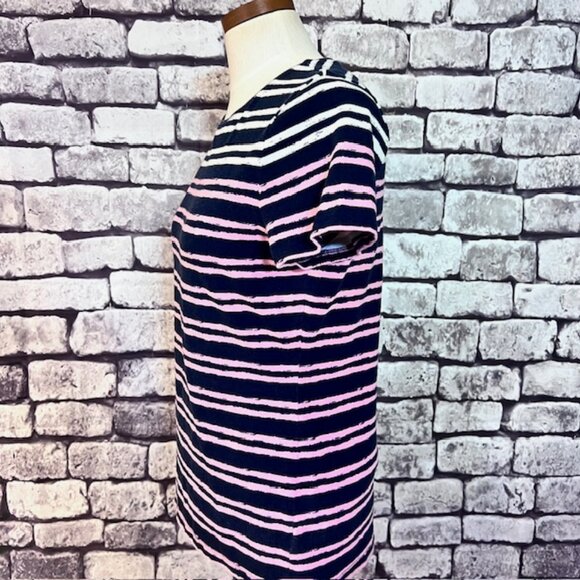 Talbots Blue, Pink & White Stripe Tee Size M - Picture 3 of 9